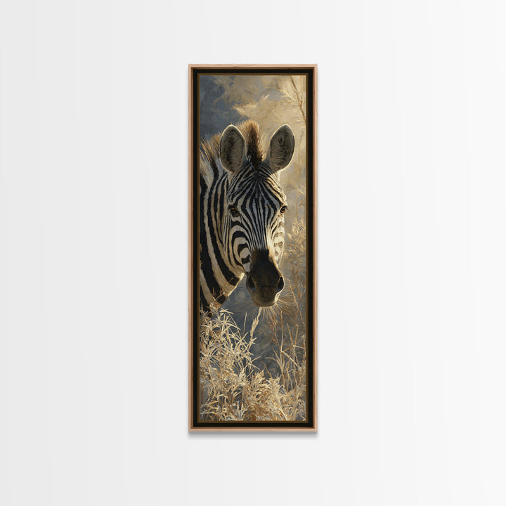 Zebra Portrait with Bold Graphic Stripe Pattern Canvas Print, Animal Art, Art Print, Living Room Decor, Fine Art, Creature, ANI-1x3-77