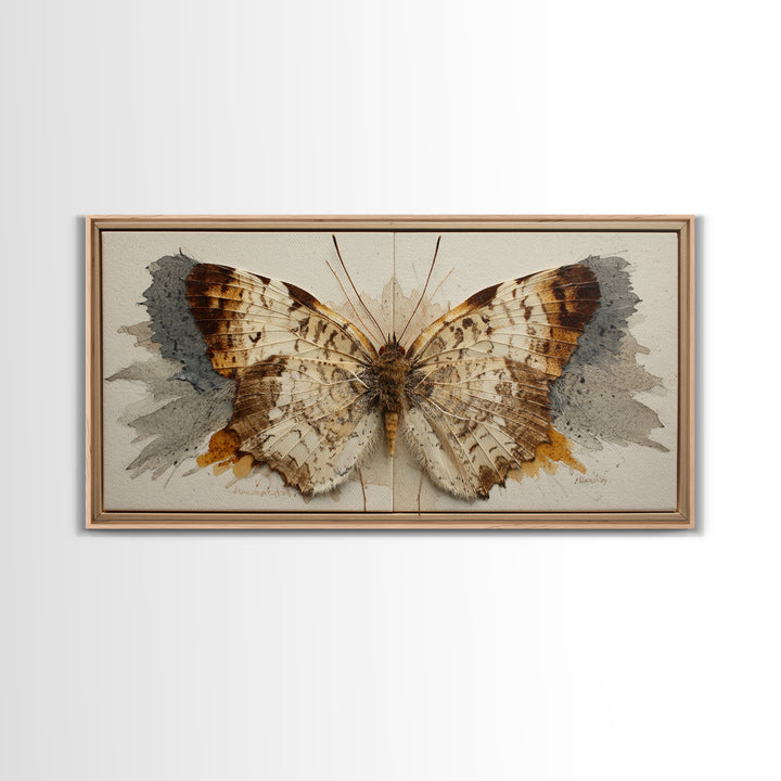 Butterfly Specimen Composition Framed Canvas Print, Animal Art, Digital Prints, Living Room Decor, Fine Art, Creature, ANI-2x1-43