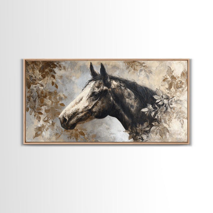 Majestic Horse Head Canvas Print, Animal Art, Digital Wall Art, Living Room Decor, Oil Painting, Creature, Modern Wall Art, ANI-2x1-47