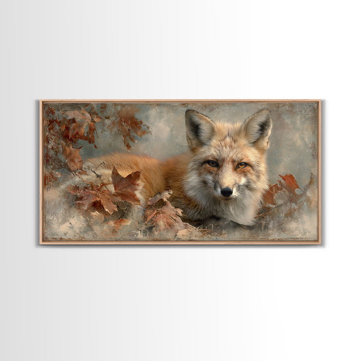 Dignified Fox Portrait Canvas Print, Animal Art, Digital Wall Art, Living Room Decor, Fine Art, Creature, Modern Wall Art, ANI-2x1-69
