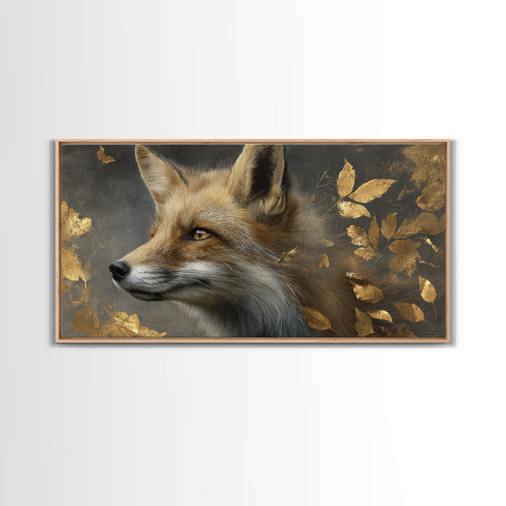 Dignified Fox Portrait Canvas Print, Animal Art, Digital Wall Art, Living Room Decor, Fine Art, Creature, Modern Wall Art, ANI-2x1-93