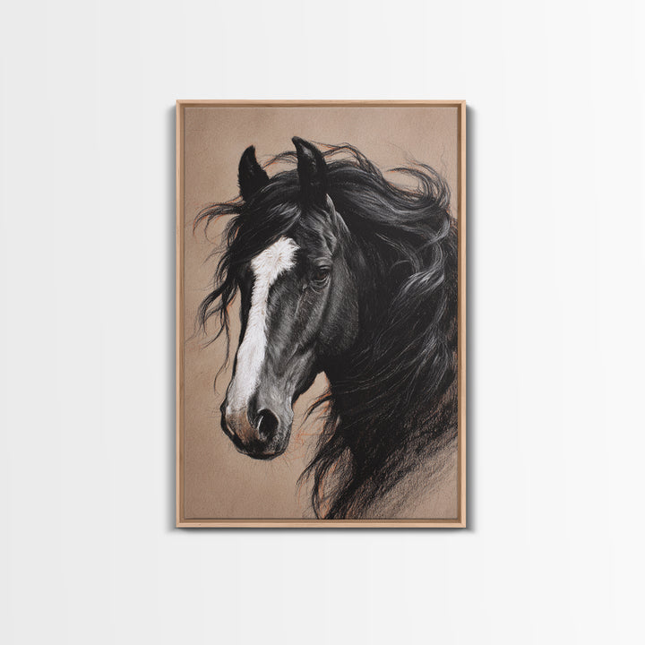 Majestic Horse Head Canvas Print, Animal Art, Downloadable Art, Living Room Decor, Abstract Art, Creature, Minimalist Decor, ANI-2x3-11