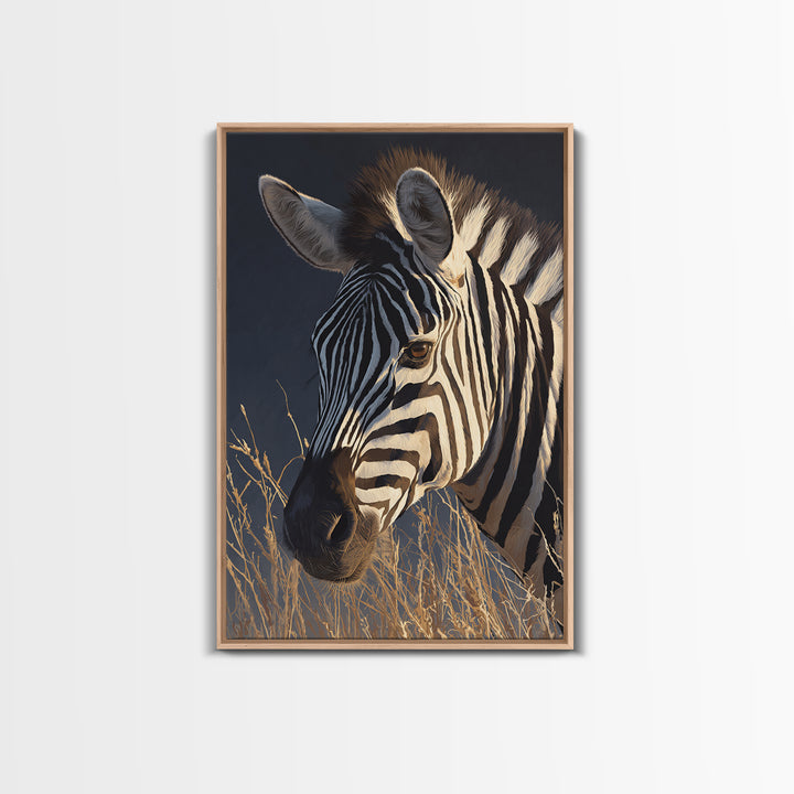 Zebra Portrait with Bold Graphic Stripe Pattern Canvas Print, Animal Art, Print, Living Room Decor, Fine Art, Creature, ANI-2x3-49