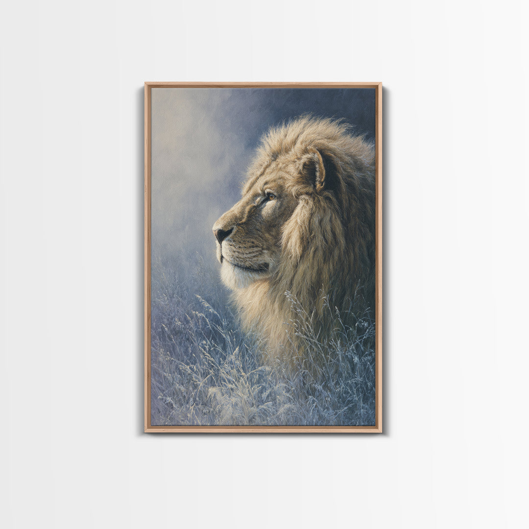 Regal Lion Profile Canvas Print, Animal Art, Original Painting, Living Room Decor, Fine Art, Creature, Boho Wall Art, ANI-2x3-65