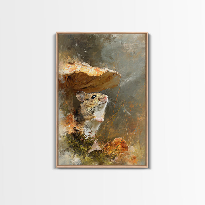 Tiny Field Mouse Canvas Print, Animal Art, Home Decor, Living Room Decor, Oil Painting, Creature, Art Deco, Original Art, ANI-2x3-66
