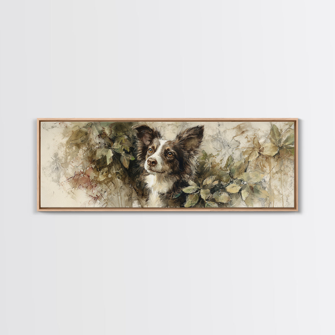 Dog Portrait with Painterly Collar and Loyal Canvas Print, Animal Art, Original Art, Living Room Decor, Fine Art, Creature, ANI-3x1-29