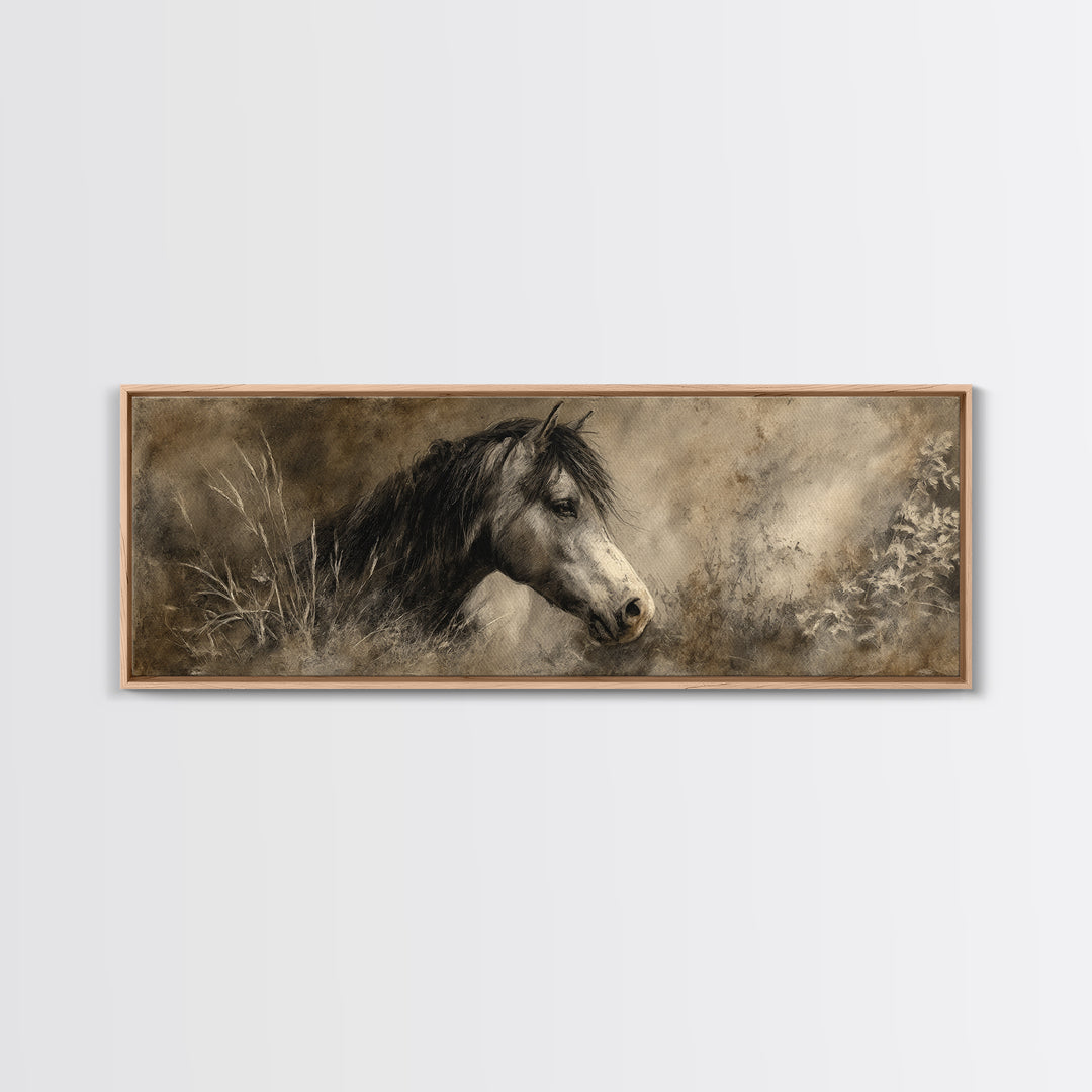Majestic Horse Head Canvas Print, Animal Art, Art, Living Room Decor, Fine Art, Creature, Original Art, Nursery Wall Art, ANI-3x1-43