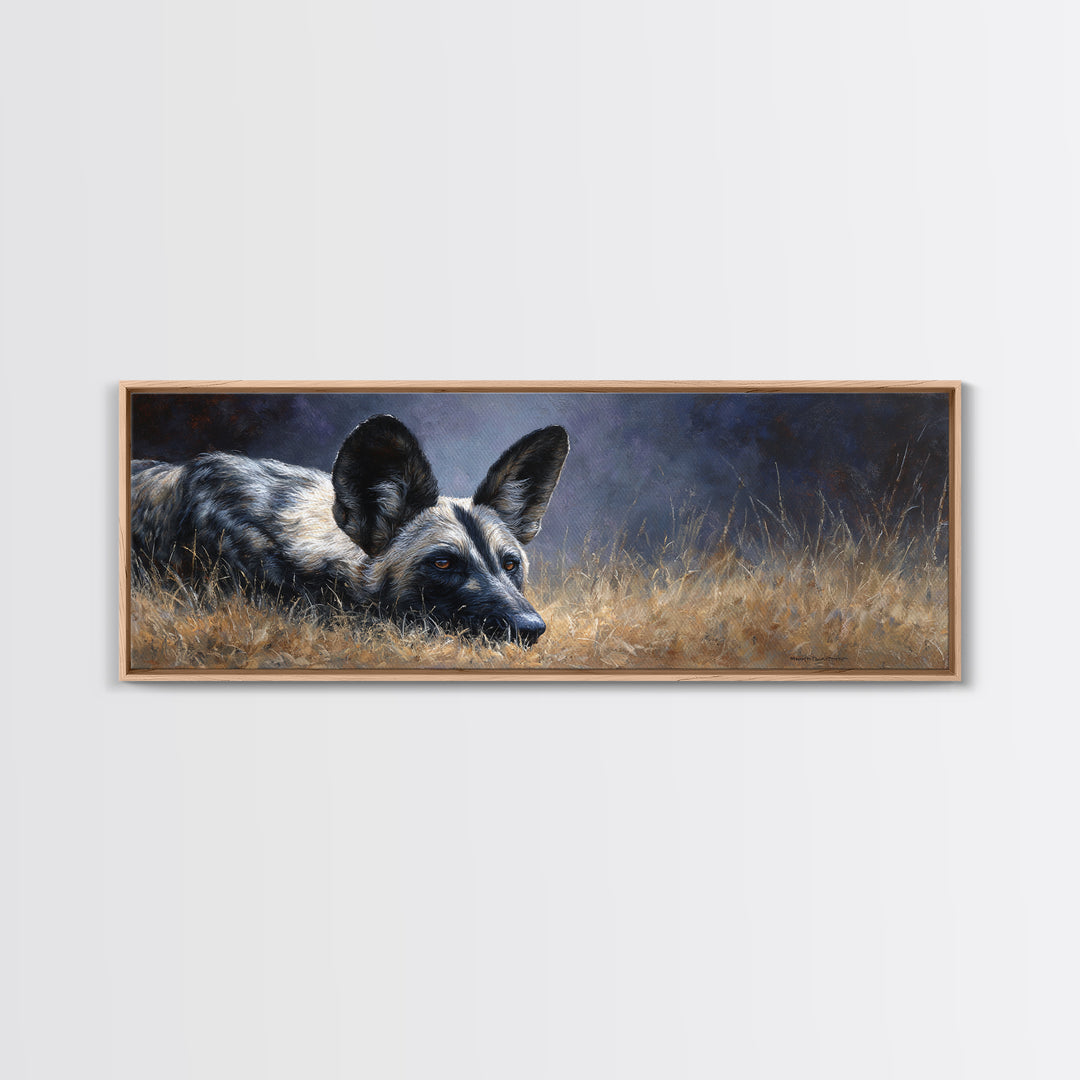 Dog Portrait with Painterly Collar and Loyal Framed Canvas Print, Animal Art, Printable Wall Art, Living Room Decor, Creature, ANI-3x1-5