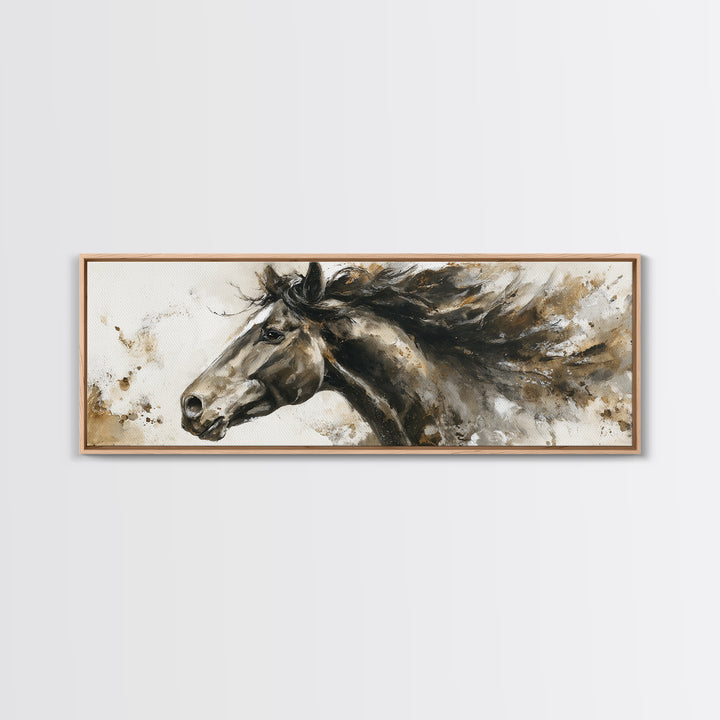 Majestic Horse Head Framed Canvas Print, Animal Art, Printable, Living Room Decor, Abstract Art, Creature, Nursery, ANI-3x1-67