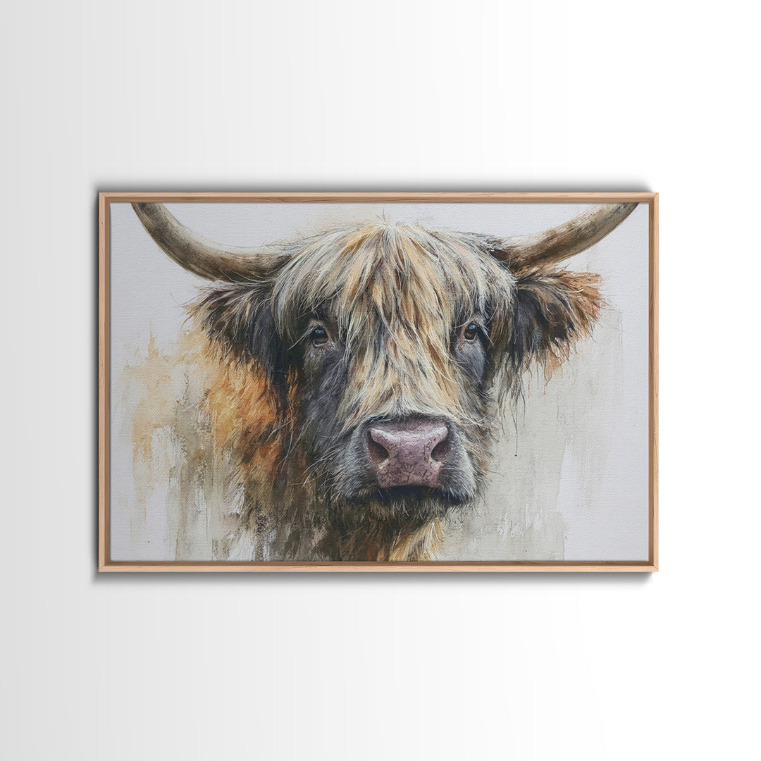 Gentle Cow Portrait Canvas Print, Animal Art, Living Room Decor, Fine Art, Creature, Fine Art Print, Statement Artwork, ANI-3x2-11