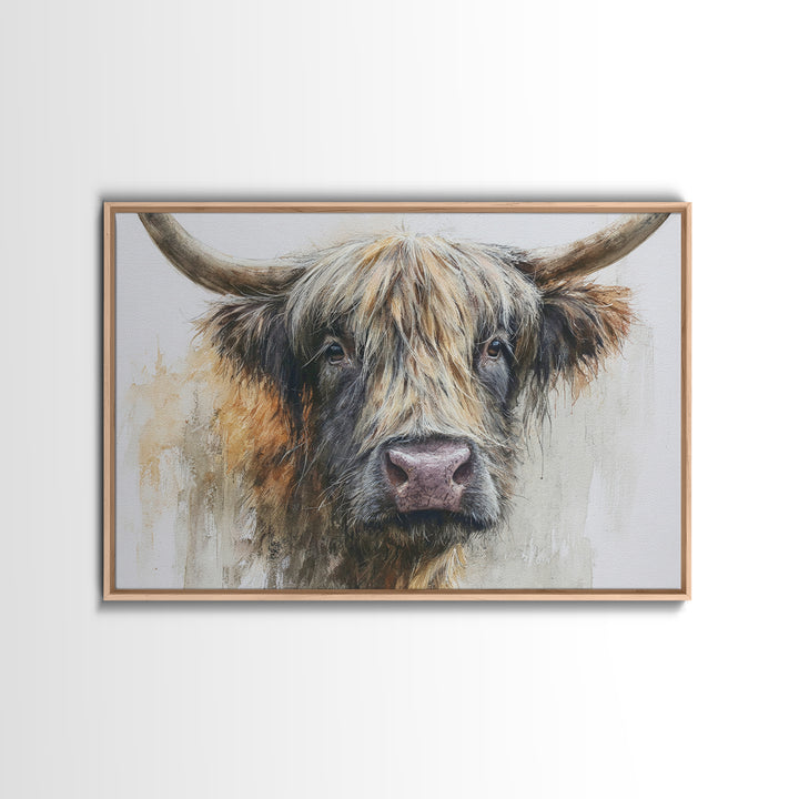 Gentle Cow Portrait Canvas Print, Animal Art, Living Room Decor, Fine Art, Creature, Fine Art Print, Statement Artwork, ANI-3x2-11