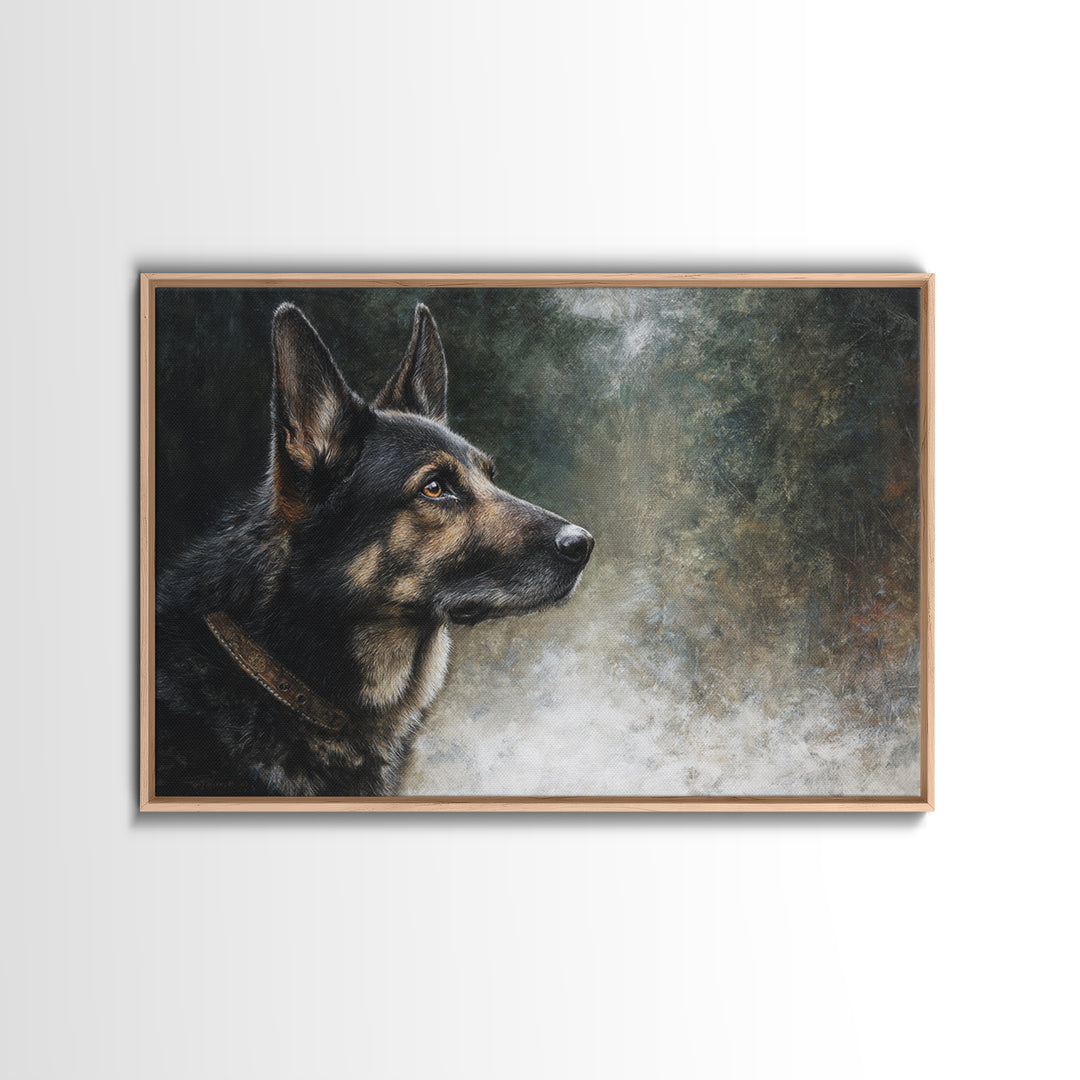 Dog Portrait with Painterly Collar and Loyal Canvas Print, Animal Art, Digital Print, Living Room Decor, Oil Painting, Creature, ANI-3x2-17
