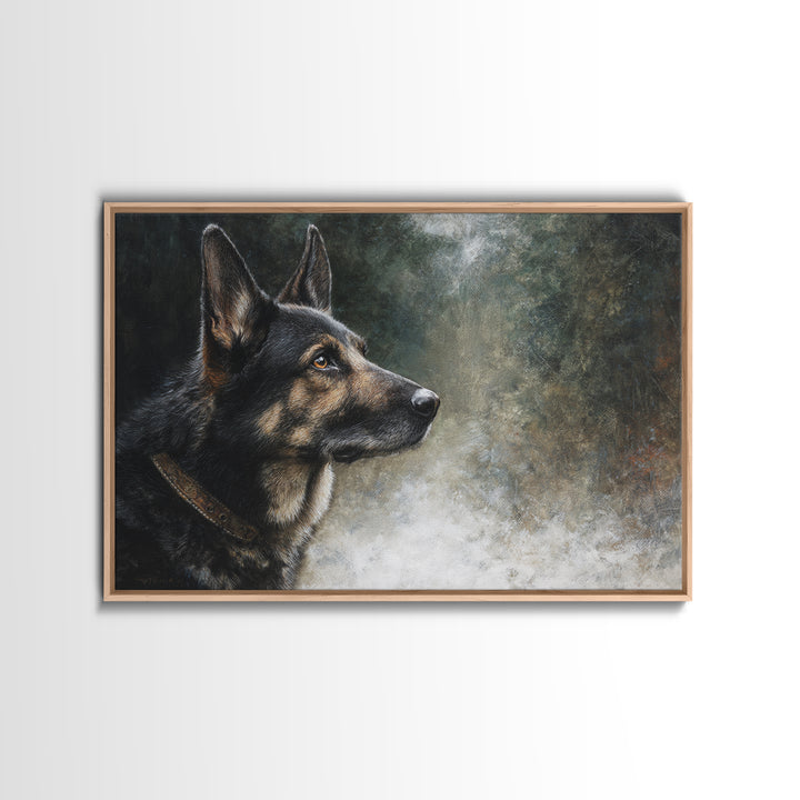 Dog Portrait with Painterly Collar and Loyal Canvas Print, Animal Art, Digital Print, Living Room Decor, Oil Painting, Creature, ANI-3x2-17