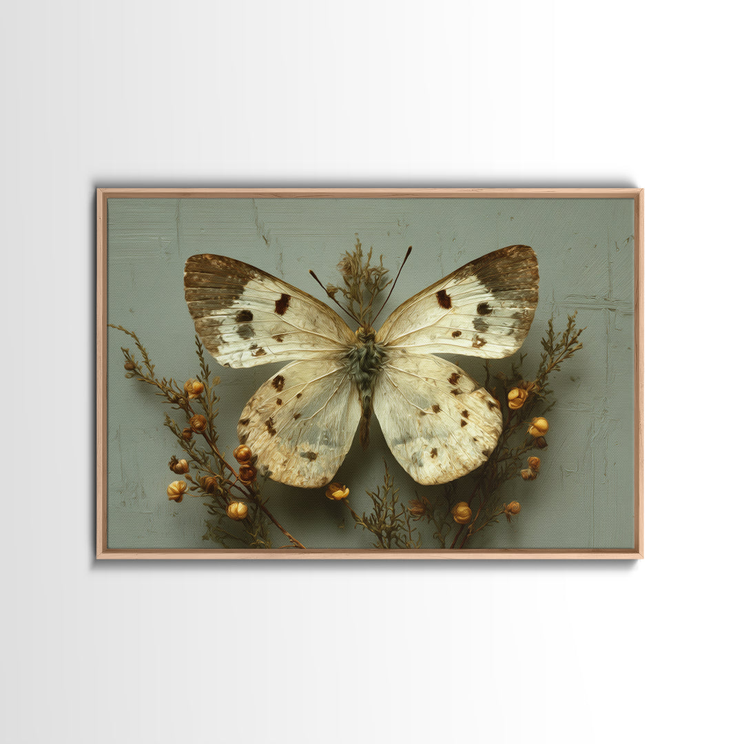 Butterfly Specimen Composition Canvas Print, Animal Art, Art Deco, Living Room Decor, Creature, Cat Art, Safari Nursery Decor, ANI-3x2-3