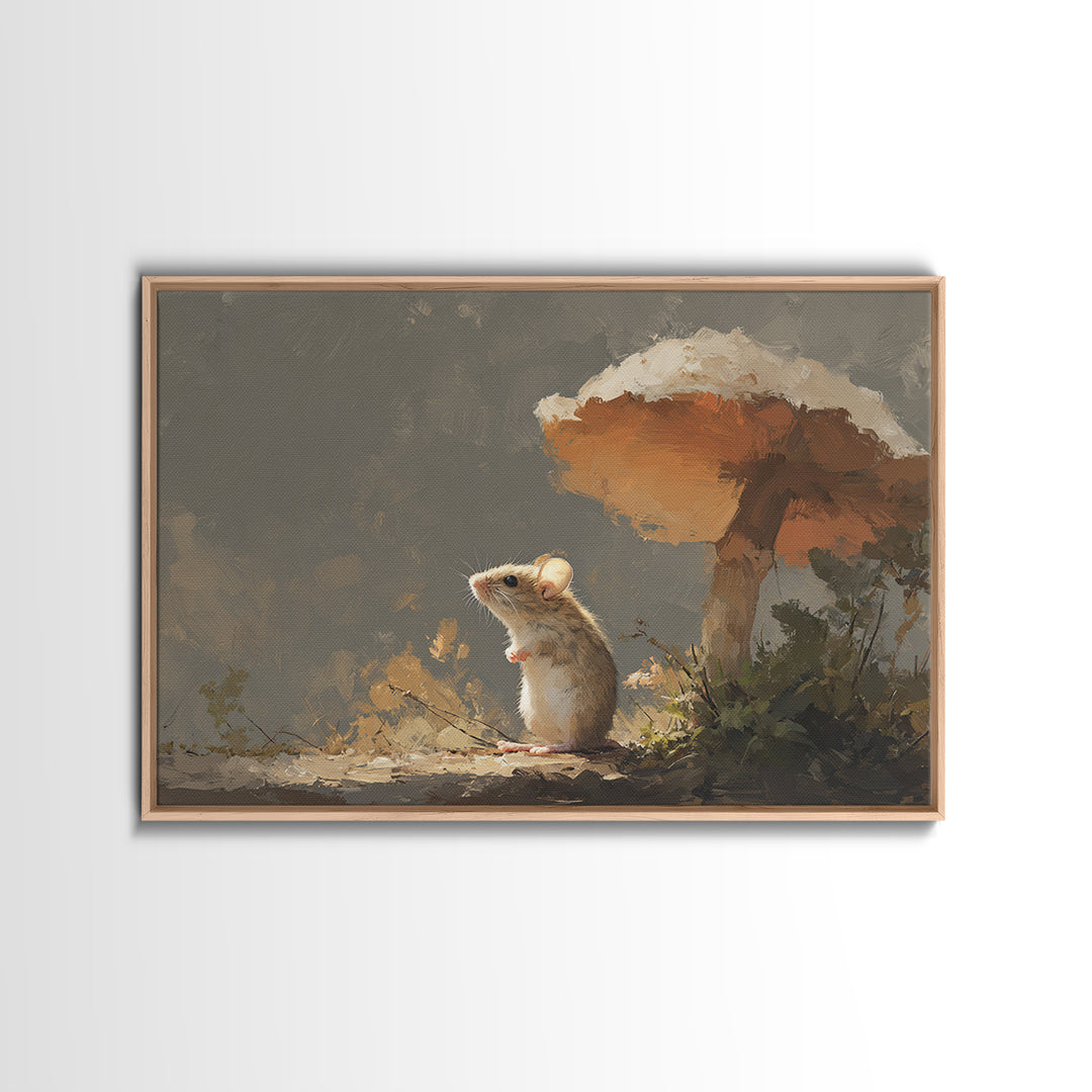 Tiny Field Mouse Canvas Print, Animal Art, Nursery Decor, Living Room Decor, Fine Art, Creature, Nursery Art, Cat Art, ANI-3x2-38