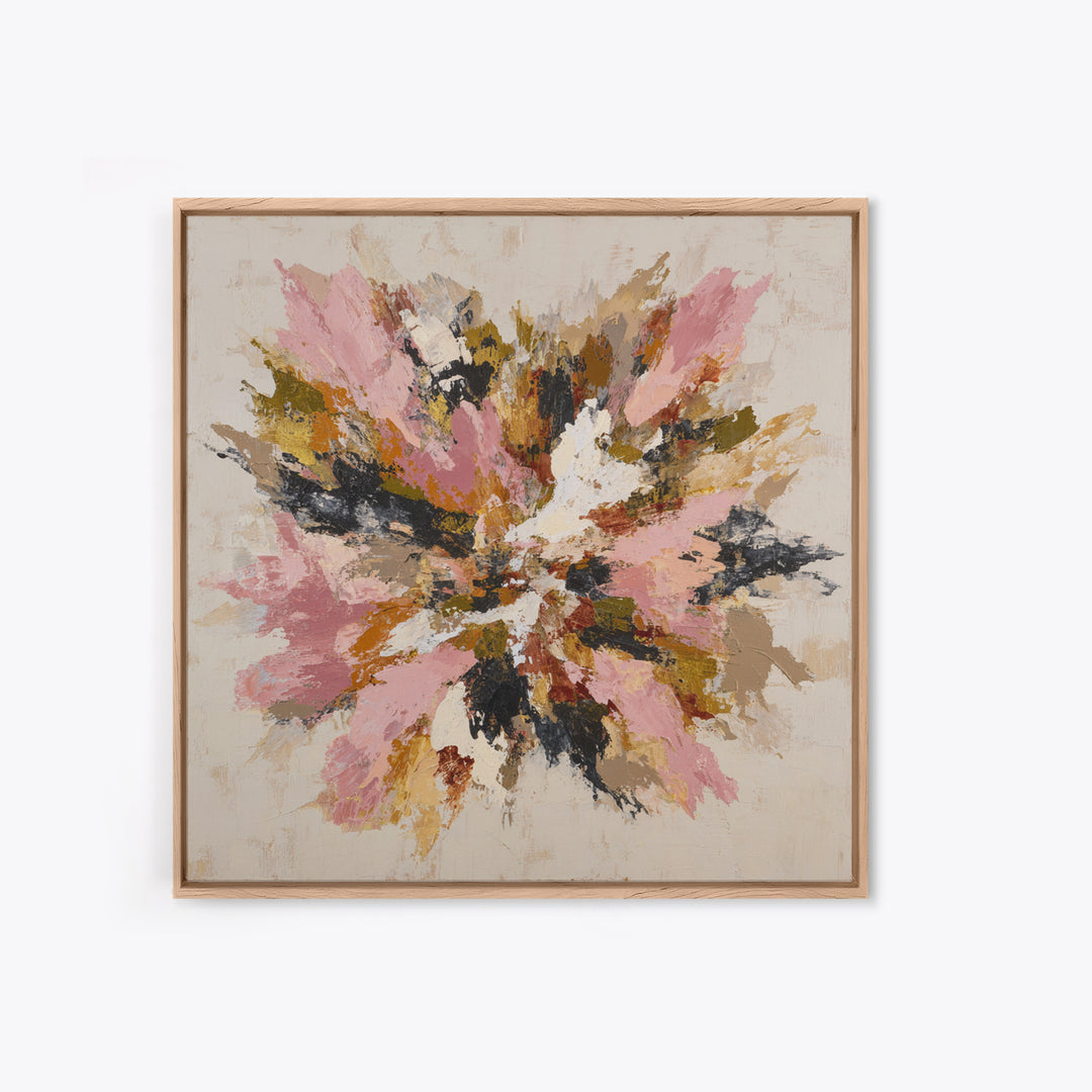 Contemporary Abstract with Layered Pigments and Energetic Canvas Print, Art, Framed Wall Art, Living Room Decor, ART-1x1-2