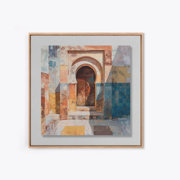 Architectural Archway in Warm Mediterranean Light Canvas Print, Art, Art Nouveau, Living Room Decor, Oil Painting, ART-1x1-22