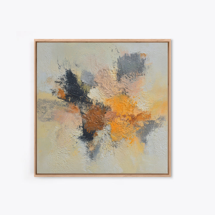 Contemporary Abstract with Layered Pigments and Energetic Canvas Print, Art, Black Art, Living Room Decor, Abstract Art, ART-1x1-50
