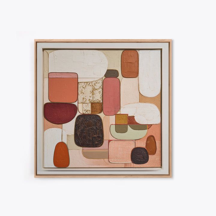 Modern Sculptural Shapes Rendered as Painted Forms Canvas Print, Art, Framed Art, Living Room Decor, Abstract Art, ART-1x1-54