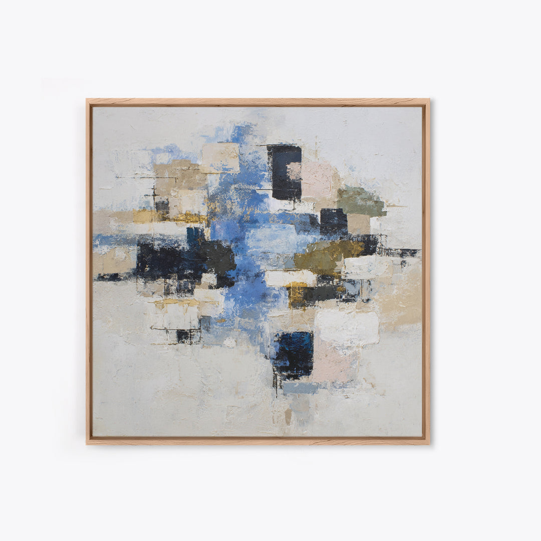 Abstract Water Forms Framed Canvas Print, Art, Pink Wall Art, Living Room Decor, Abstract Art, Textured Painting, ART-1x1-67
