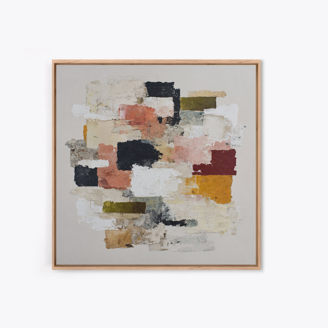Contemporary Abstract with Layered Pigments and Energetic Canvas Print, Art, Abstract Wall Art, Living Room Decor, ART-1x1-74