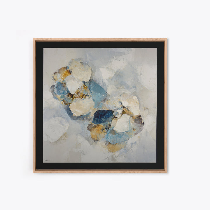 Modern Sculptural Shapes Rendered as Painted Forms Framed Canvas Print, Art, Resin Art, Living Room Decor, Abstract Art, ART-1x1-78