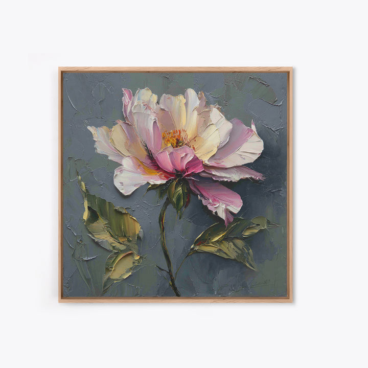 Romantic Floral Oil Painting Framed Canvas Print, Art, Art Commission, Living Room Decor, Oil Painting, Black Art, ART-1x1-8