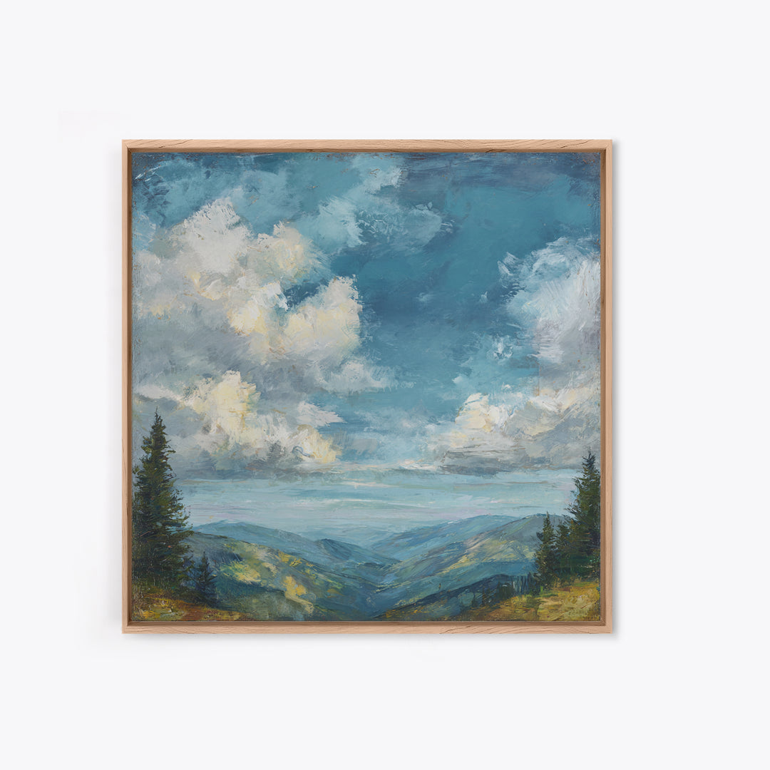 Quiet Mountain Scene Canvas Print, Art, Home Decor, Living Room Decor, Fine Art, Minimalist Decor, Contemporary Art, ART-1x1-89