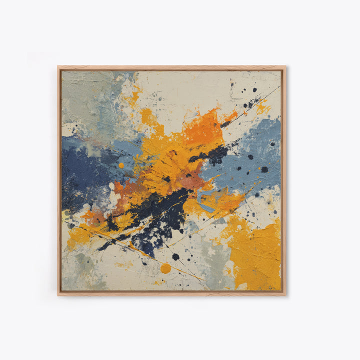 Contemporary Abstract with Layered Pigments and Energetic Canvas Print, Art, Gallery Decor, Living Room Decor, Abstract Art, ART-1x1-98