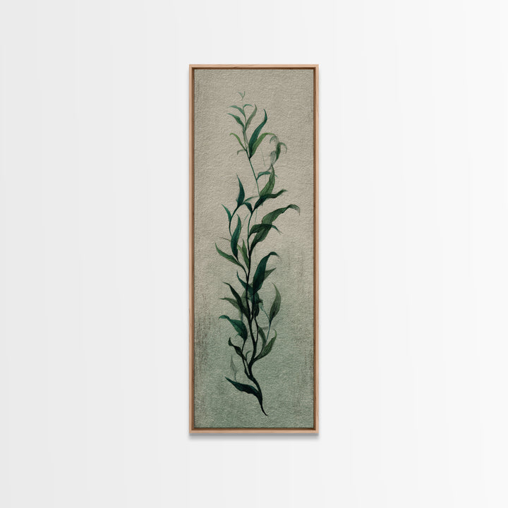 Minimal Botanical Ink Drawing on Handmade Paper Canvas Print, Art, Neutral Decor, Living Room Decor, Fine Art, ART-1x3-17