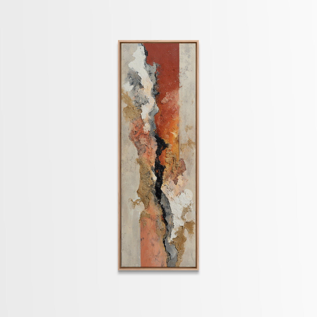 Contemporary Abstract with Layered Pigments and Energetic Canvas Print, Art, Framed Art, Living Room Decor, Fine Art, ART-1x3-38