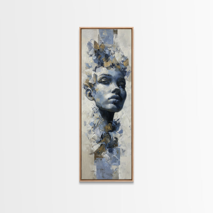 Expressive Portrait with Dramatic Light and Textured Canvas Print, Art, Room Decor, Living Room Decor, Fine Art, ART-1x3-40