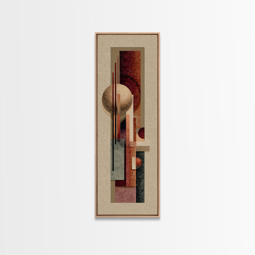 Modern Sculptural Shapes Rendered as Painted Forms Canvas Print, Art, Wood Wall Art, Living Room Decor, Fine Art, ART-1x3-42