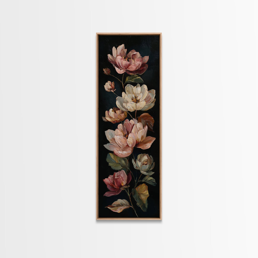 Romantic Floral Oil Painting Canvas Print, Art, Fine Art Print, Living Room Decor, Oil Painting, Digital Art, ART-1x3-44