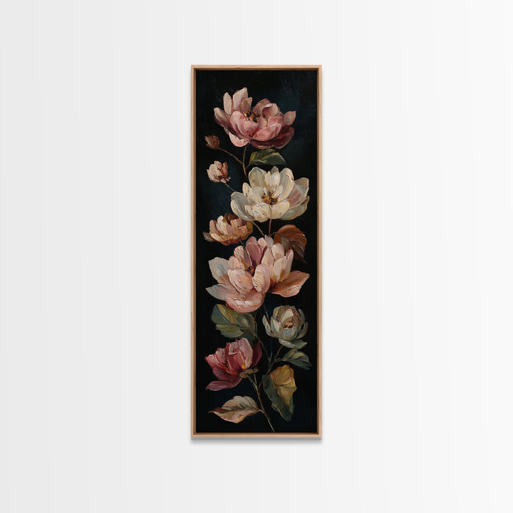 Romantic Floral Oil Painting Canvas Print, Art, Fine Art Print, Living Room Decor, Oil Painting, Digital Art, ART-1x3-44
