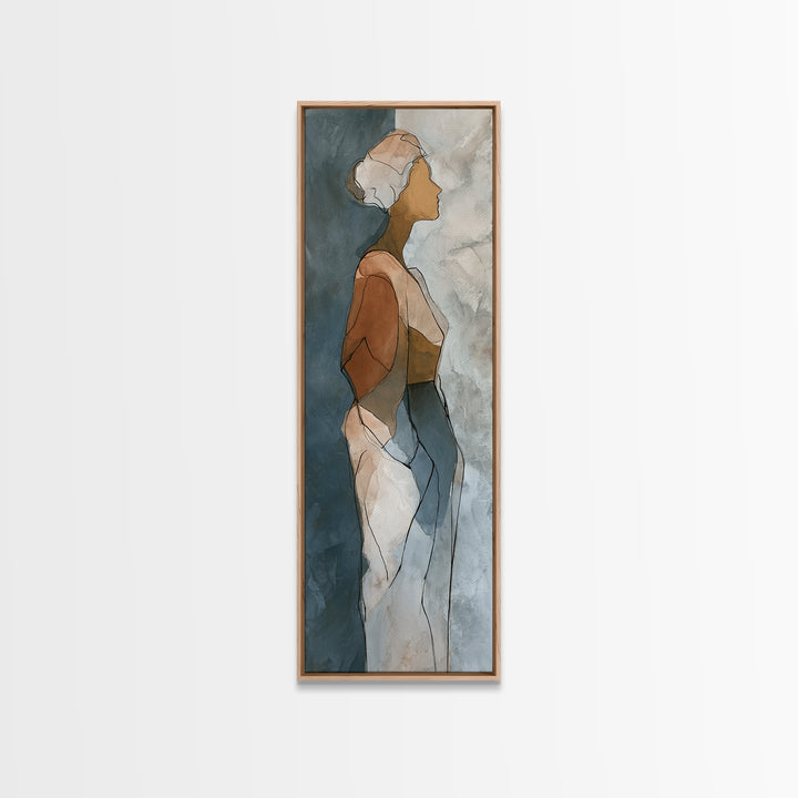Simple Monochrome Figure Study Canvas Print, Art, Statement Artwork, Living Room Decor, Fine Art, Digital Art, ART-1x3-48