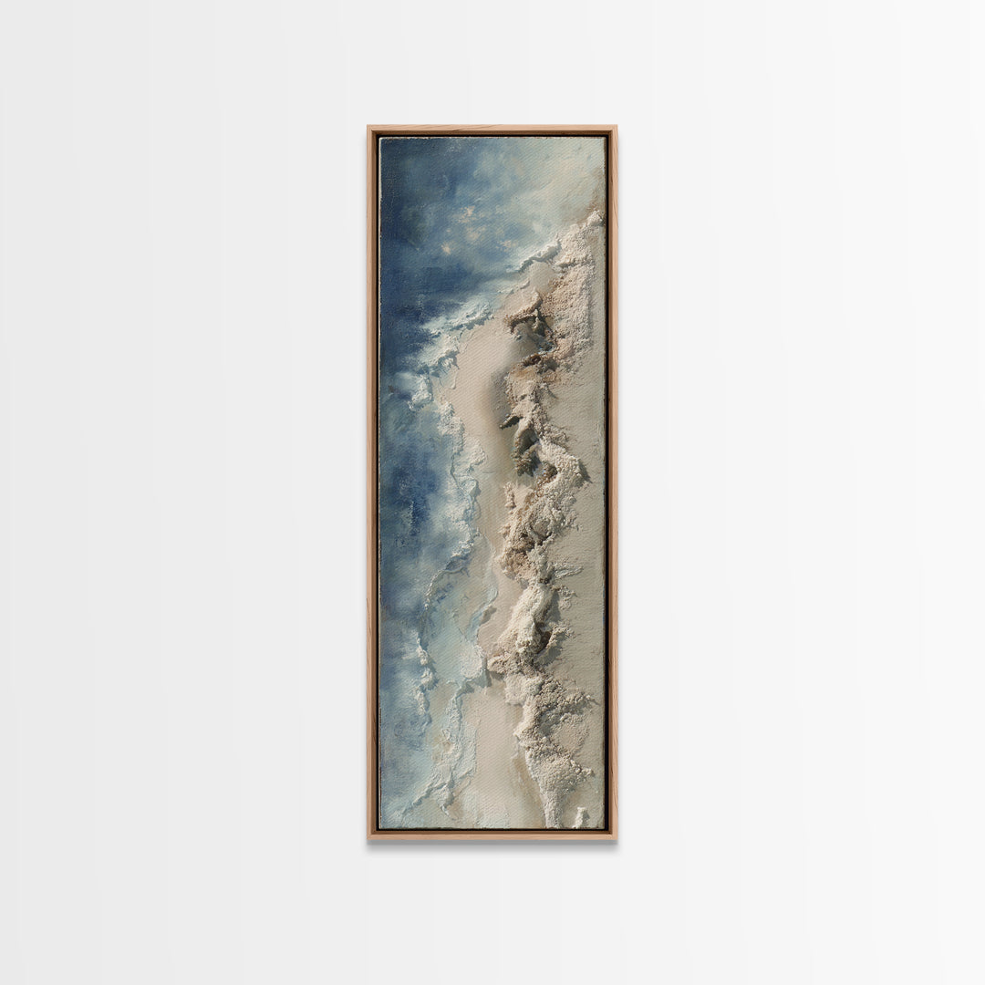 Dramatic Seascape with Foam and Storm Clouds Canvas Print, Art, Luxury Decor, Living Room Decor, Abstract Art, ART-1x3-60