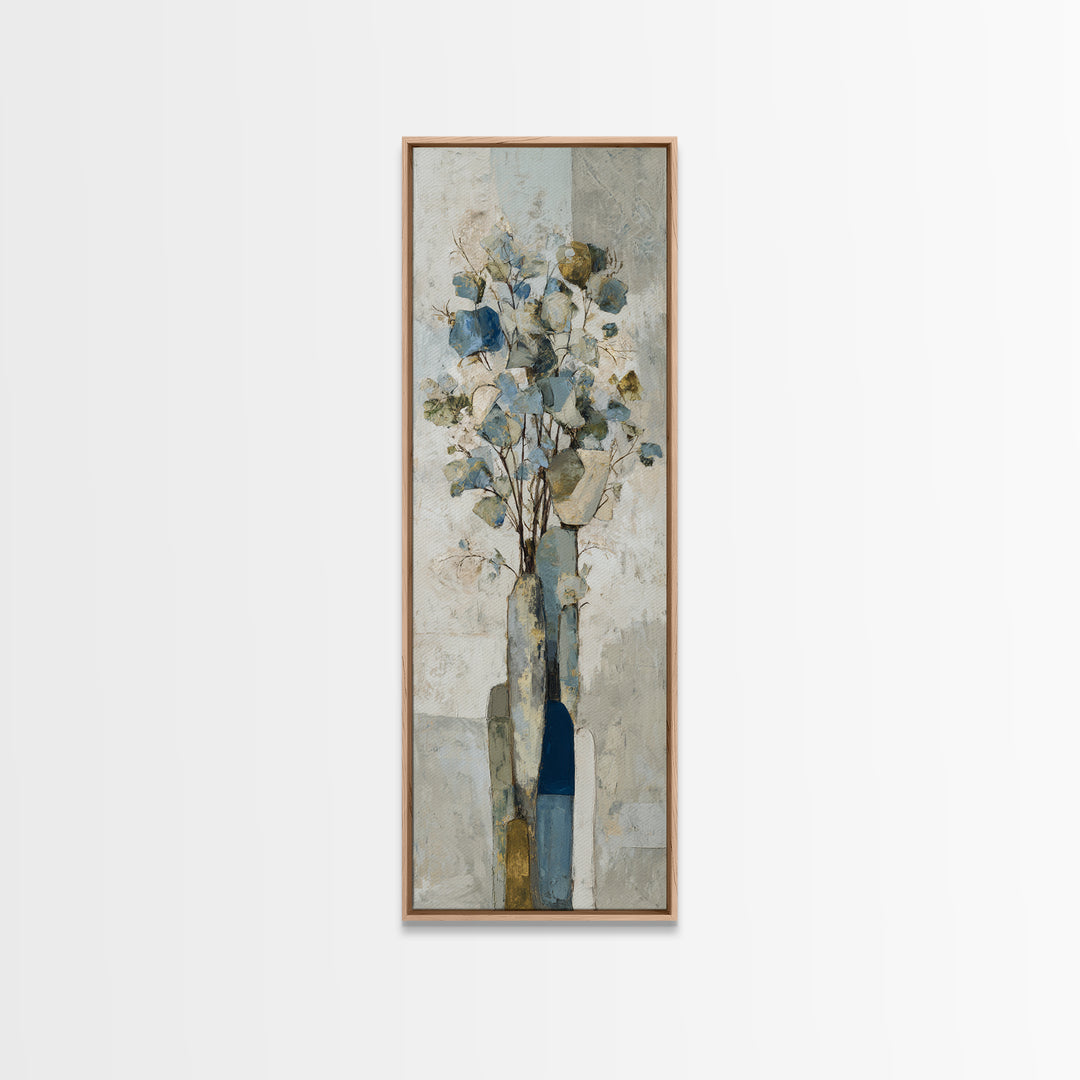 Modern Sculptural Shapes Rendered as Painted Forms Framed Canvas Print, Art, Boho Wall Art, Living Room Decor, Abstract Art, ART-1x3-66