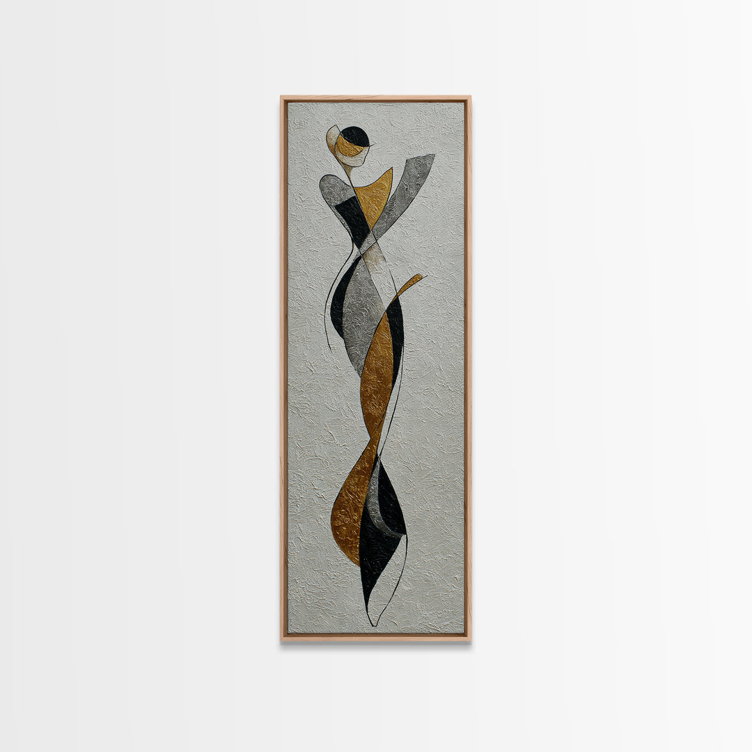 Simple Monochrome Figure Study Canvas Print, Art, Art Print, Living Room Decor, Fine Art, Canvas Wall Art, Abstract Art, ART-1x3-72