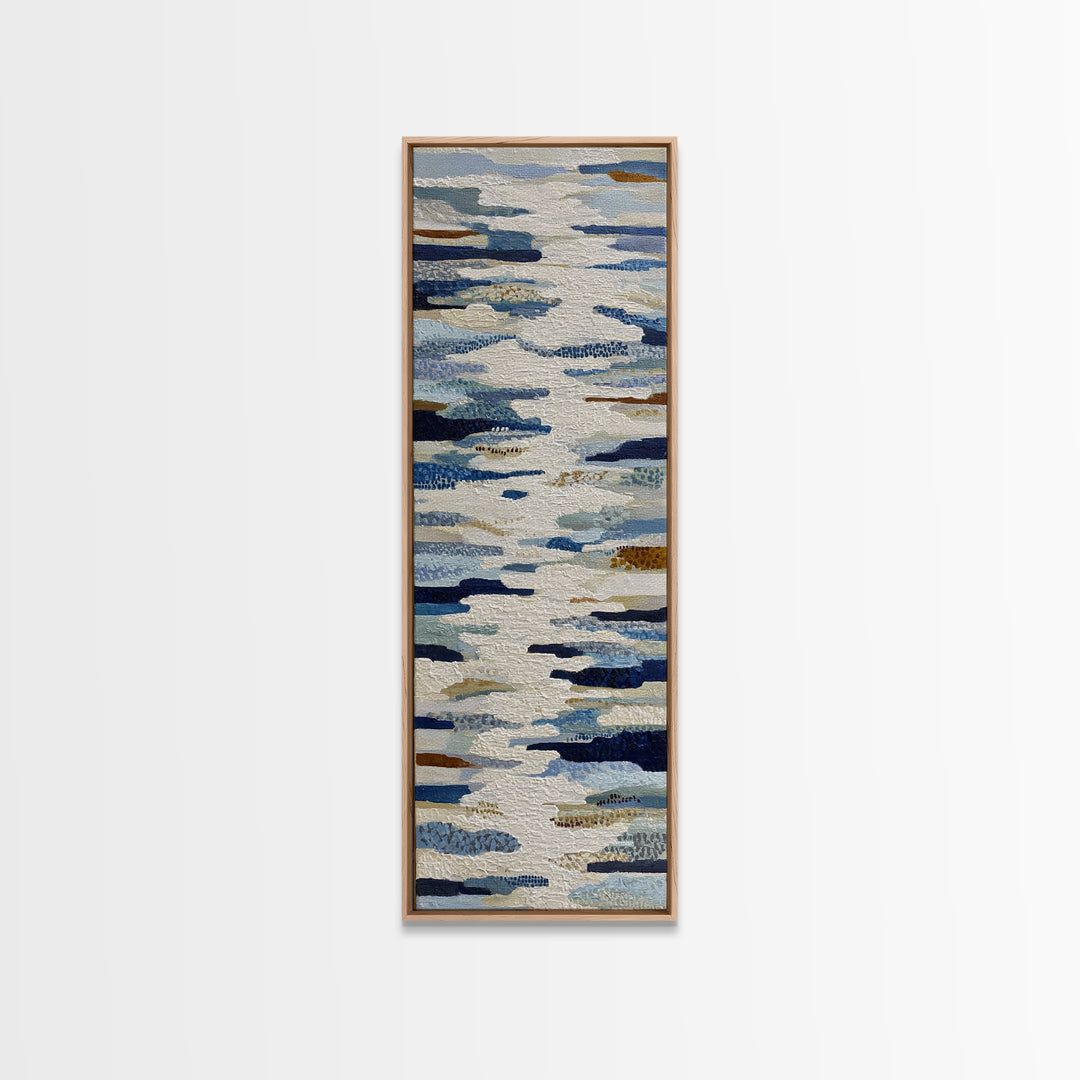 Abstract Water Forms Framed Canvas Print, Art, Wall Art Prints, Living Room Decor, Fine Art, Ai Art, Textured Wall Art, ART-1x3-79