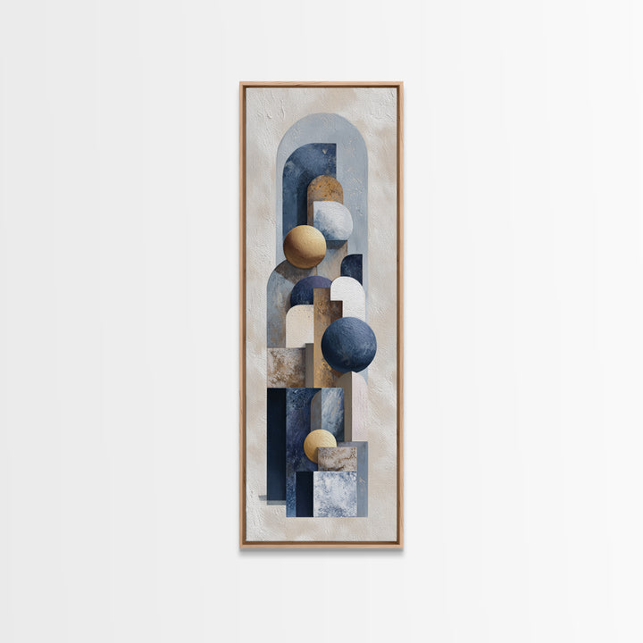 Modern Sculptural Shapes Rendered as Painted Forms Canvas Print, Art, Neutral Decor, Living Room Decor, Abstract Art, ART-1x3-90