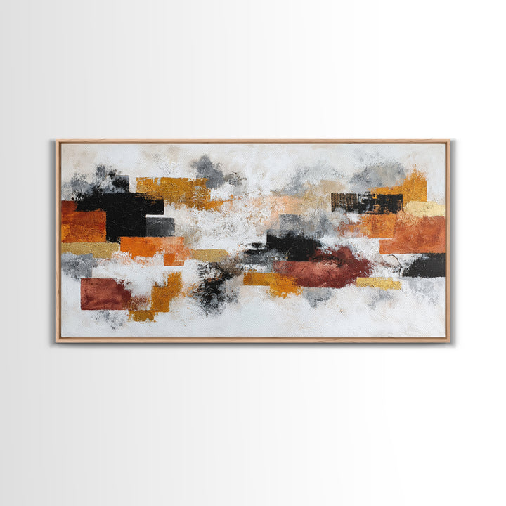 Contemporary Abstract with Layered Pigments and Energetic Canvas Print, Art, Gallery Decor, Living Room Decor, Abstract Art, ART-2x1-22