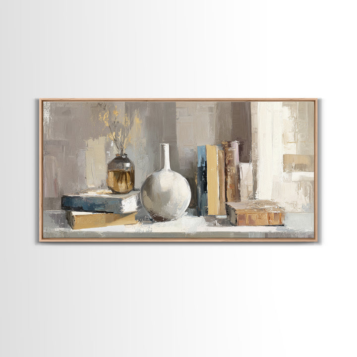 Sunlit Interior Still Life Framed Canvas Print, Art, Modern Decor, Living Room Decor, Fine Art, Art Prints, Digital Art, ART-2x1-34