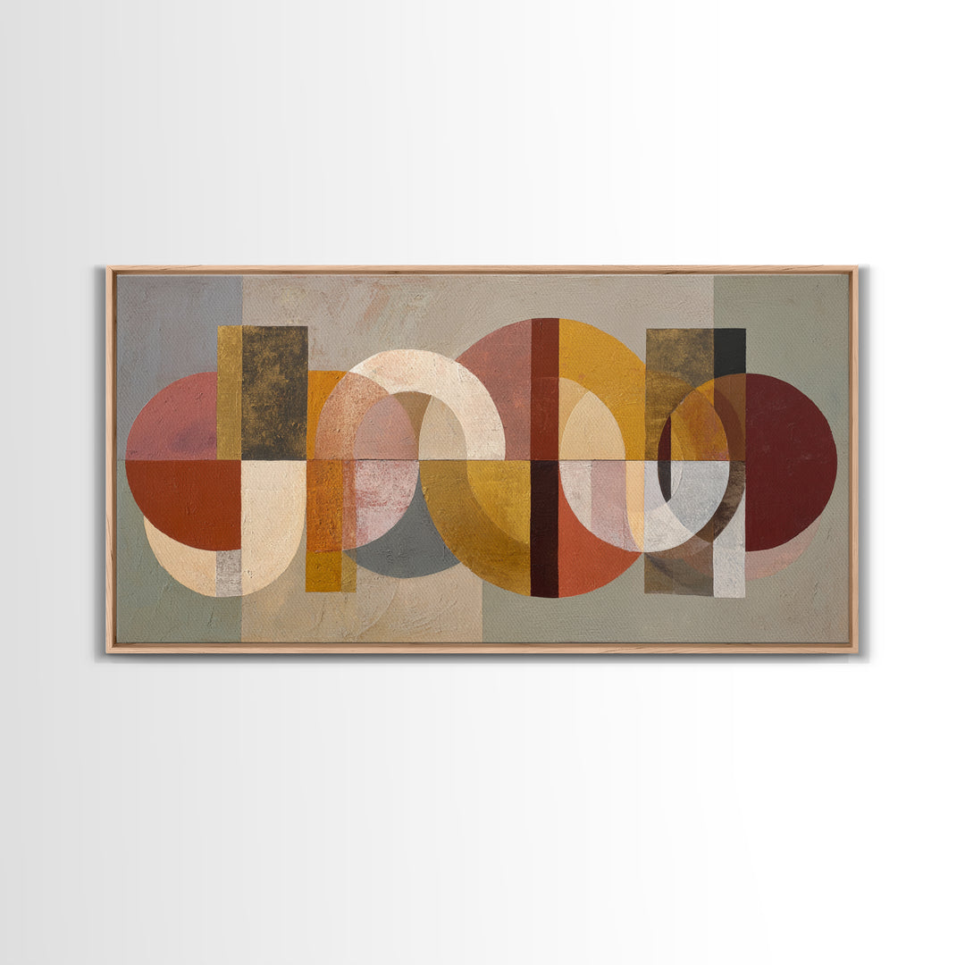 Geometric Color Study Canvas Print, Art, Living Room Decor, Abstract Art, Art Nouveau, Framed Wall Art, Canvas Wall Art, ART-2x1-53