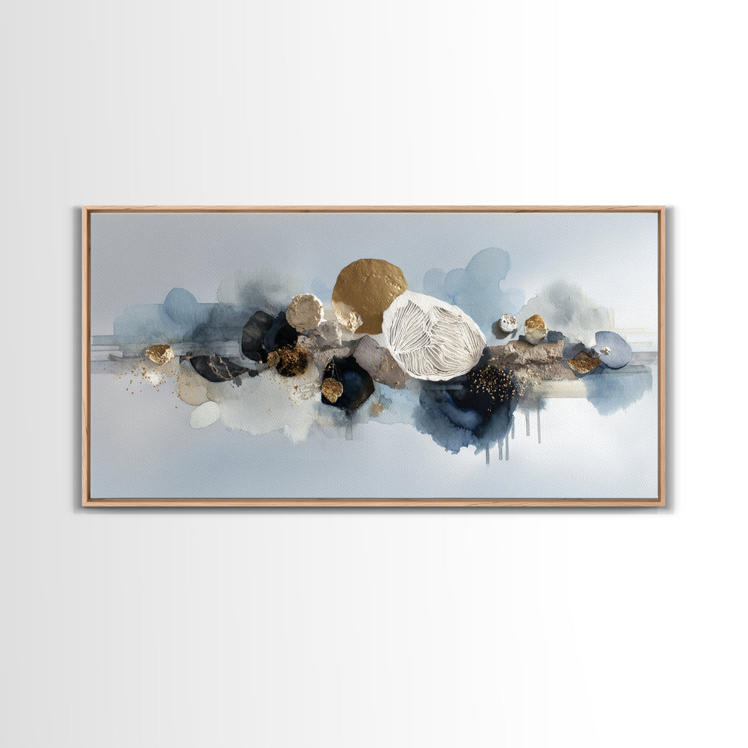 Modern Sculptural Shapes Rendered as Painted Forms Canvas Print, Art, Contemporary Art, Living Room Decor, Abstract Art, ART-2x1-74