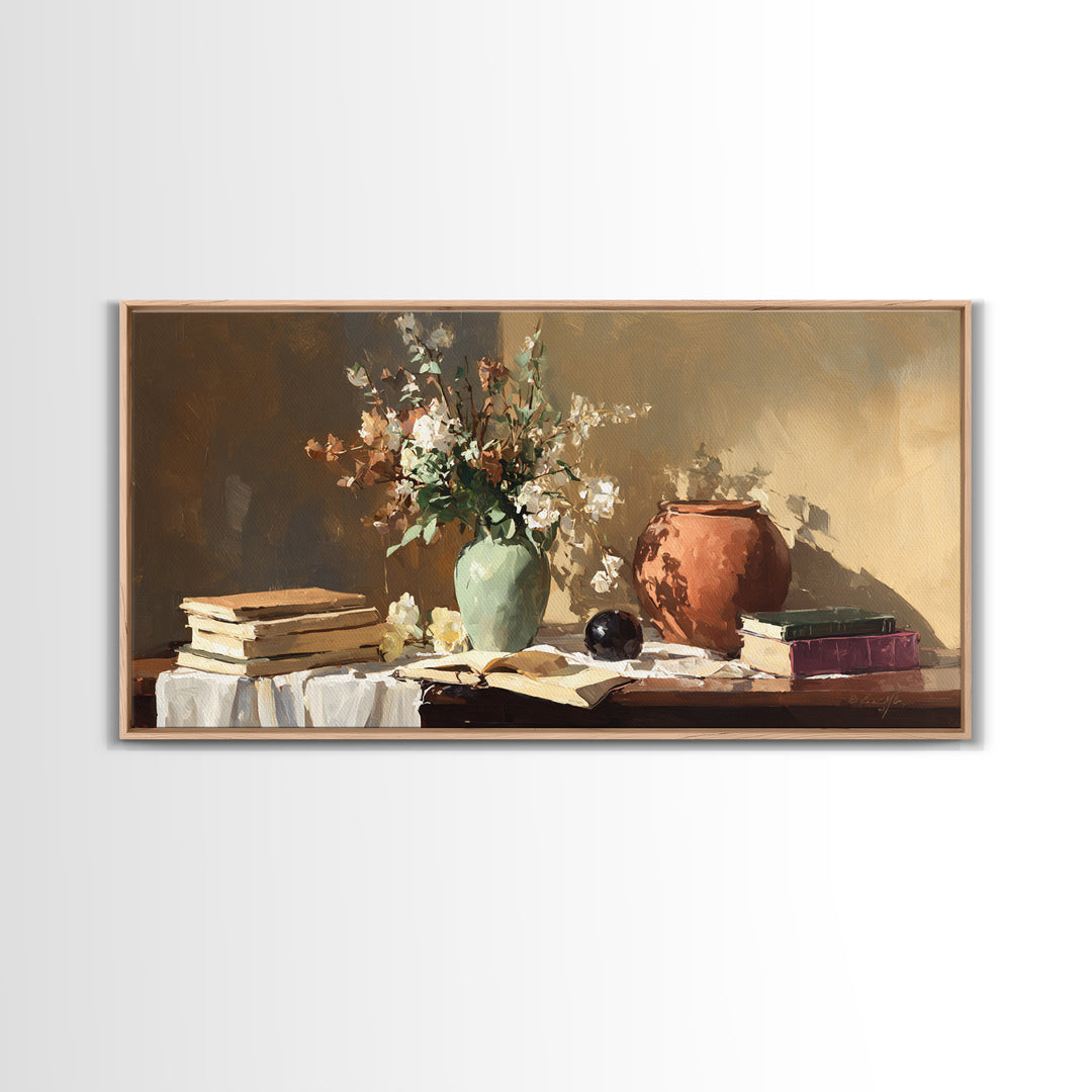 Sunlit Interior Still Life Canvas Print, Art, Room Decor, Living Room Decor, Fine Art, Art Commission, Digital Wall Art, ART-2x1-82