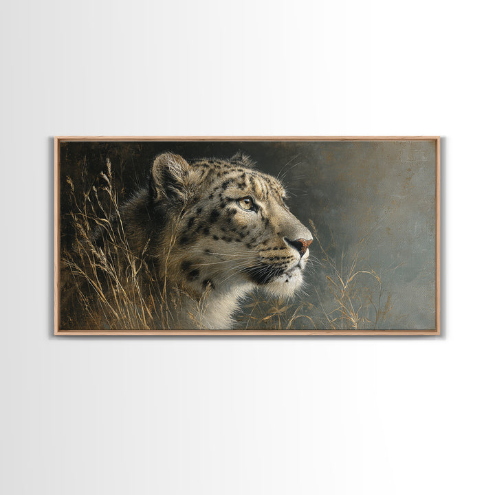 Elegant Animal Portrait Framed Canvas Print, Art, Textured Painting, Living Room Decor, Fine Art, Digital Wall Art, ART-2x1-86