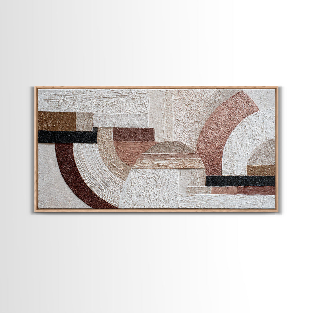 Textured Neutral Abstraction Framed Canvas Print, Art, Fine Art Print, Living Room Decor, Abstract Art, Digital Art, ART-2x1-9