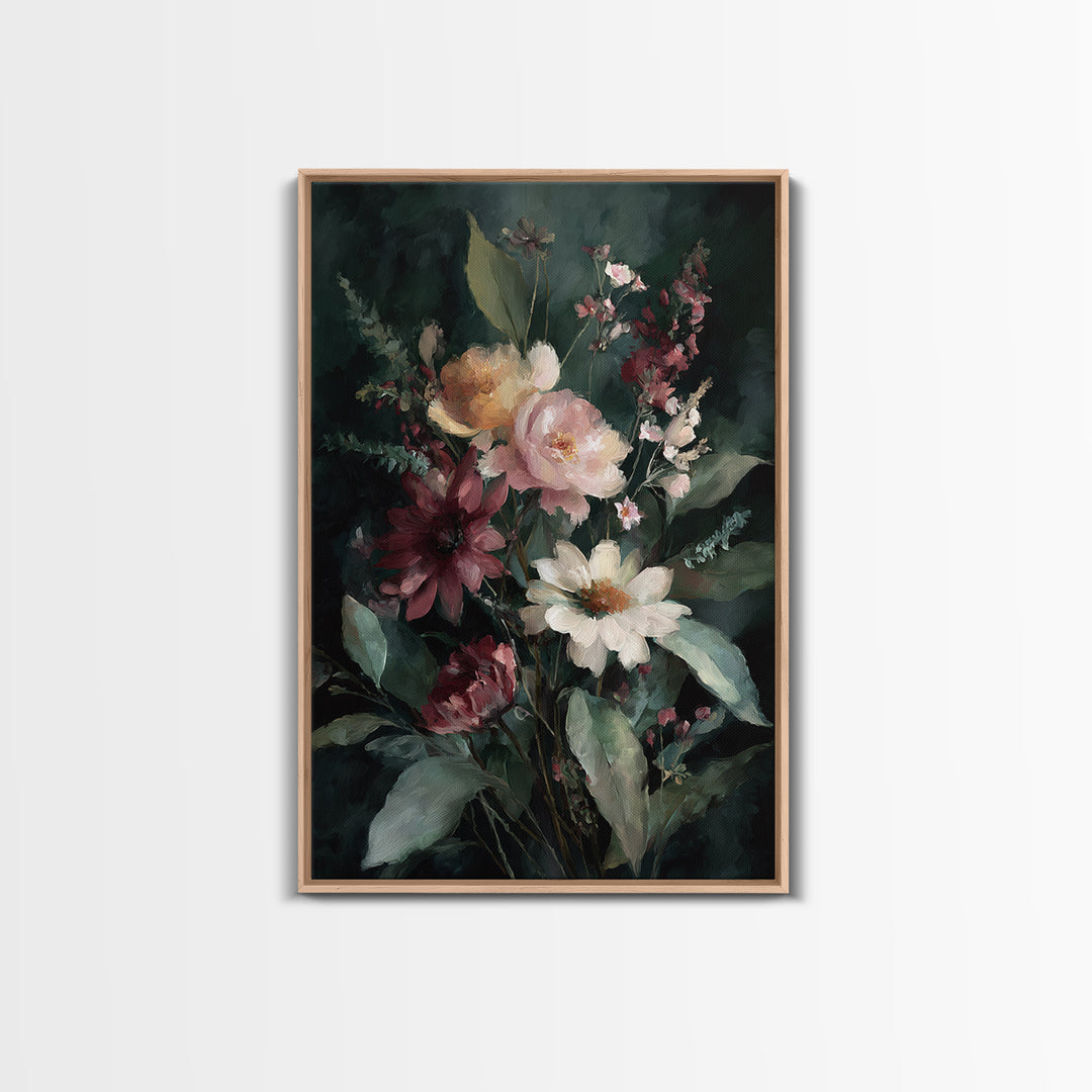 Painterly Meadow with Loose Impressionist Flowers Canvas Print, Art, Boho Wall Art, Living Room Decor, Fine Art, ART-2x3-23