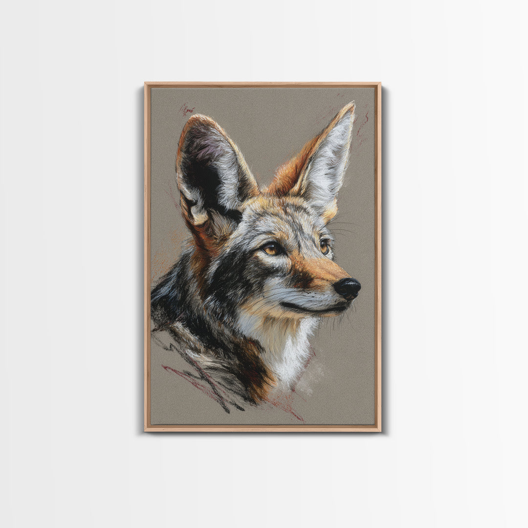 Elegant Animal Portrait Framed Canvas Print, Art, Home Decor, Living Room Decor, Fine Art, Minimalist Decor, ART-2x3-26
